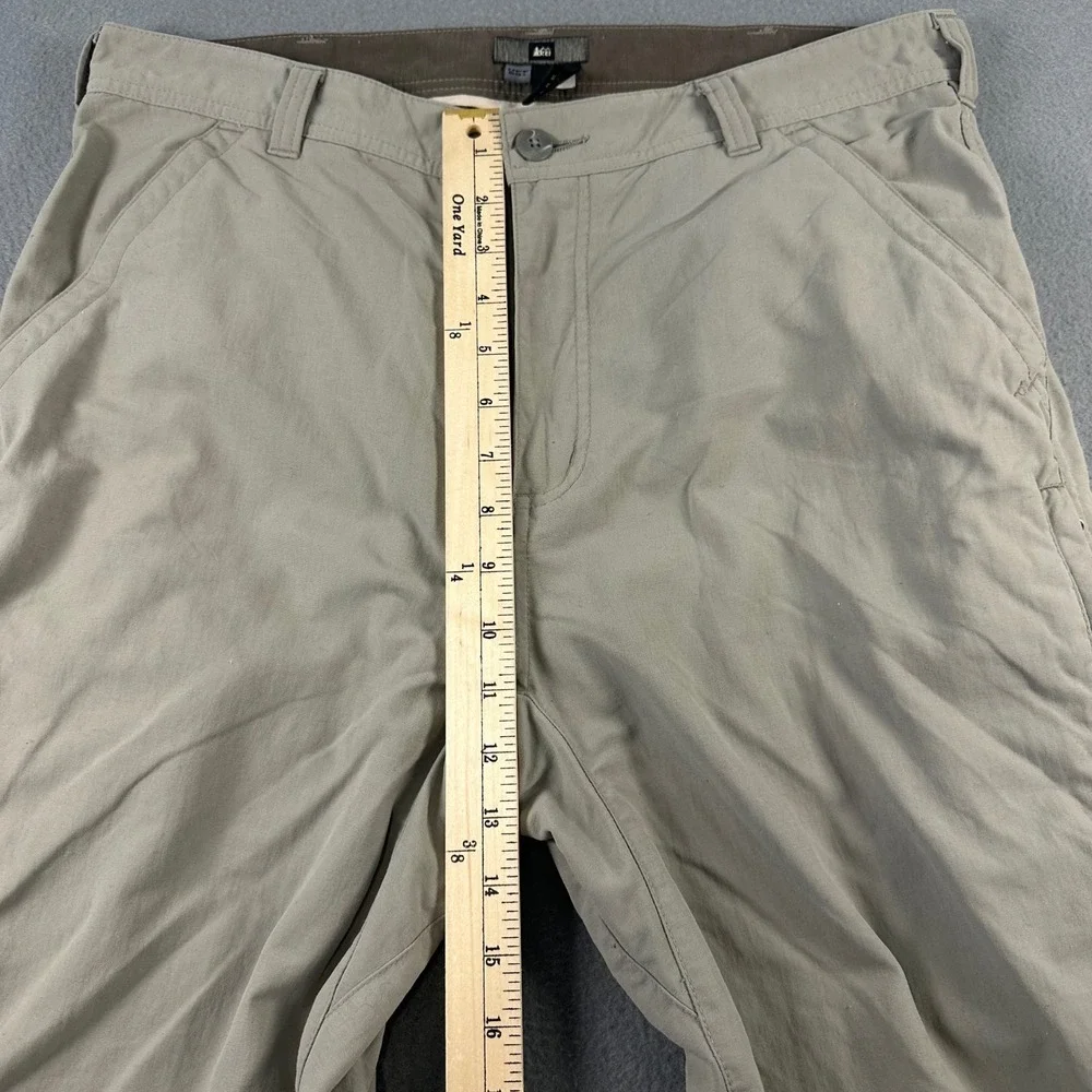 REI Sahara Mens Hiking Pants Tan Khaki Nylon UPF 50+ Outdoor 34x32 784060